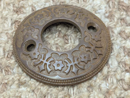 2 3/16" Antique Decorative Brass Rosette Escutcheon For Door Knob