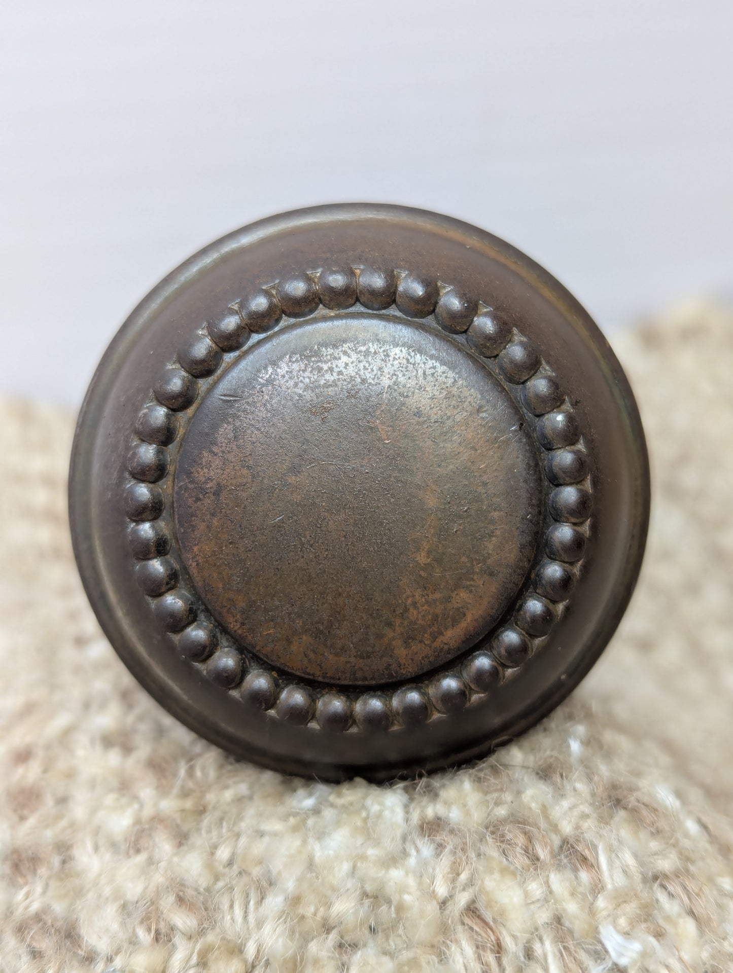 2 1/4" Antique Corbin "Princes" Stamped Steel Door Knob Set Circa 1905