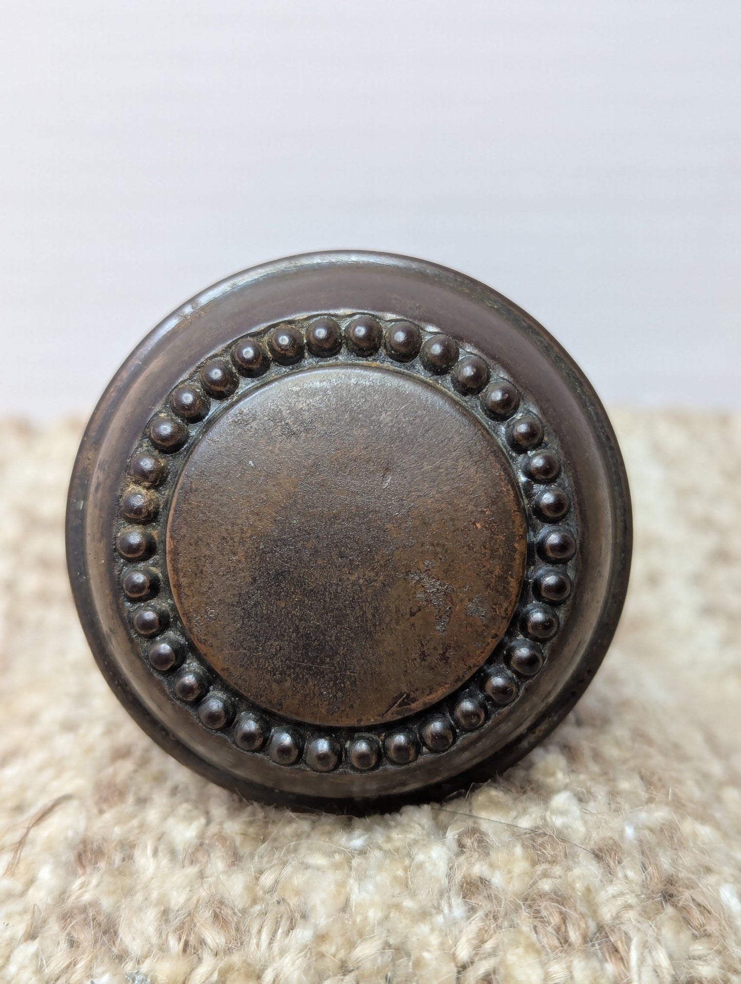 2 1/4" Antique Corbin "Princes" Stamped Steel Door Knob Set Circa 1905