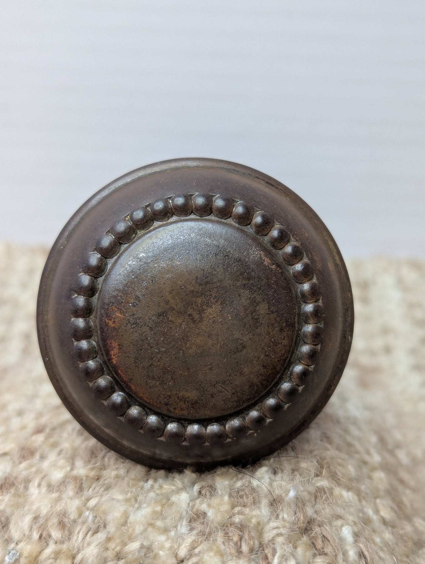 2 1/4" Antique Corbin "Princes" Stamped Steel Door Knob Set Circa 1905