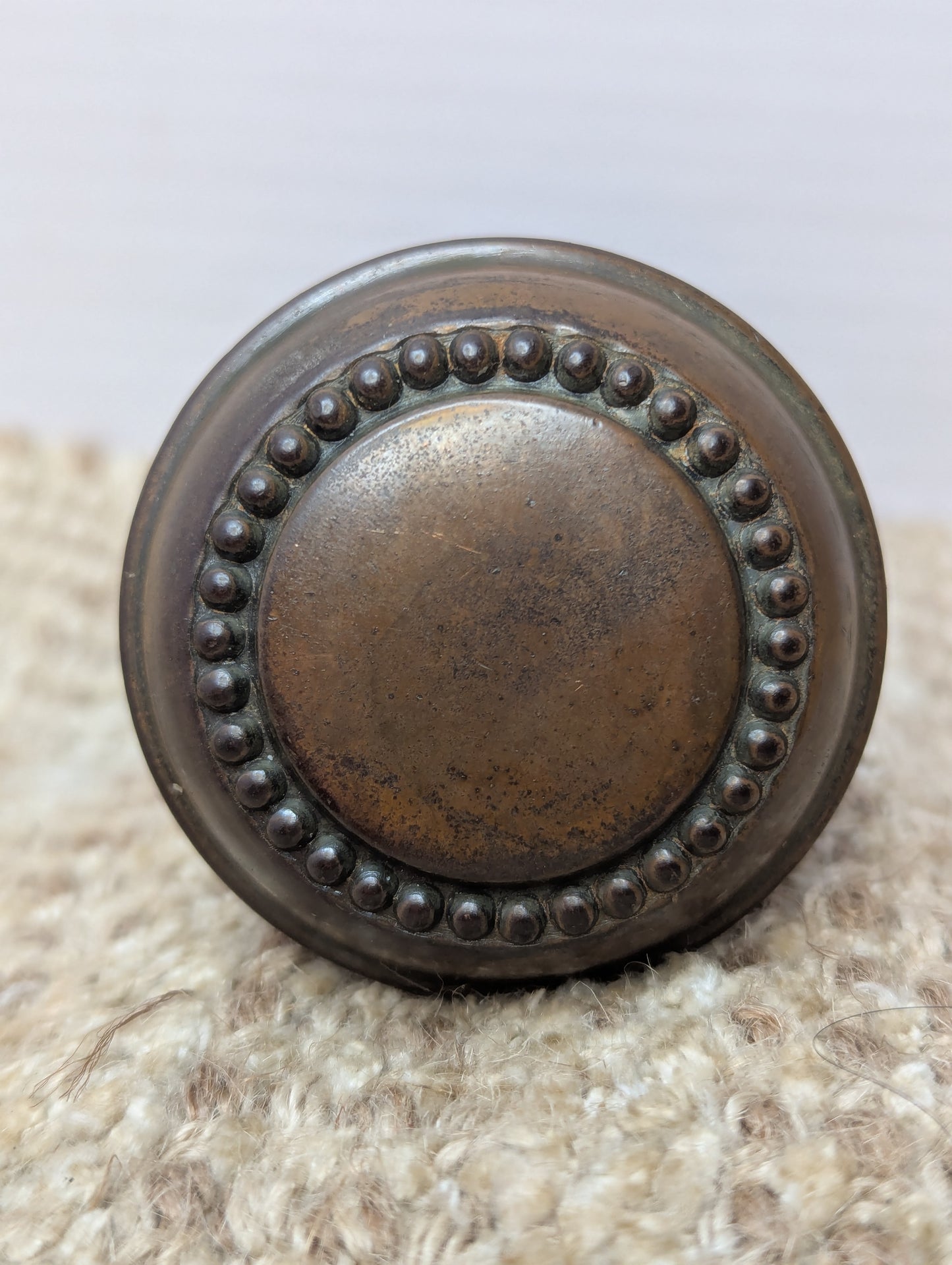 2 1/4" Antique Corbin "Princes" Stamped Steel Door Knob Set Circa 1905