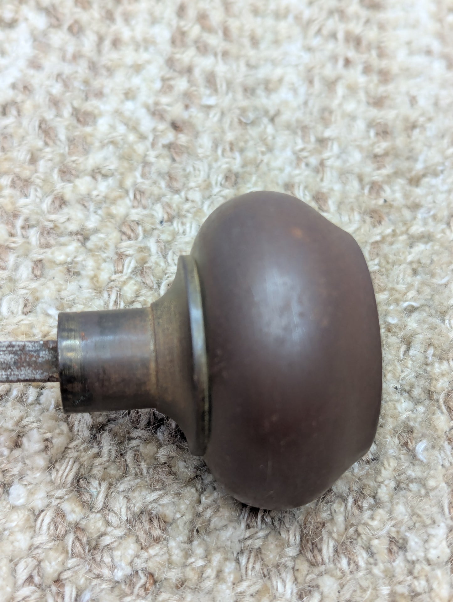 2 1/4" Antique Decorative Stamped Steel Door Knob Set