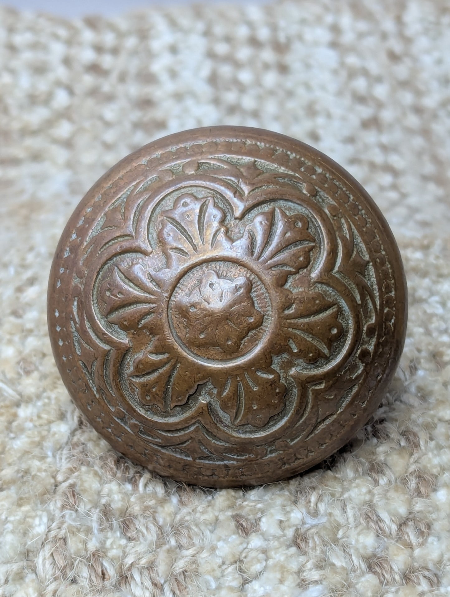 2 1/4" Antique Decorative Cast Brass Door Knob