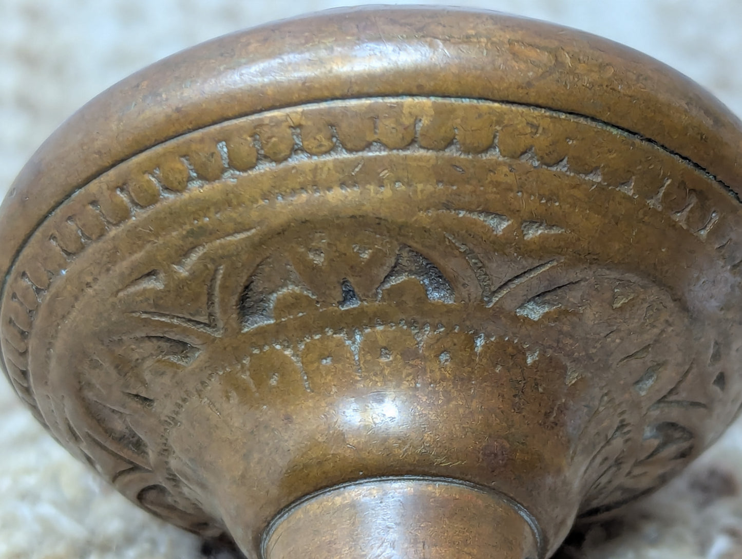 2 1/4" Antique Decorative Cast Brass Door Knob