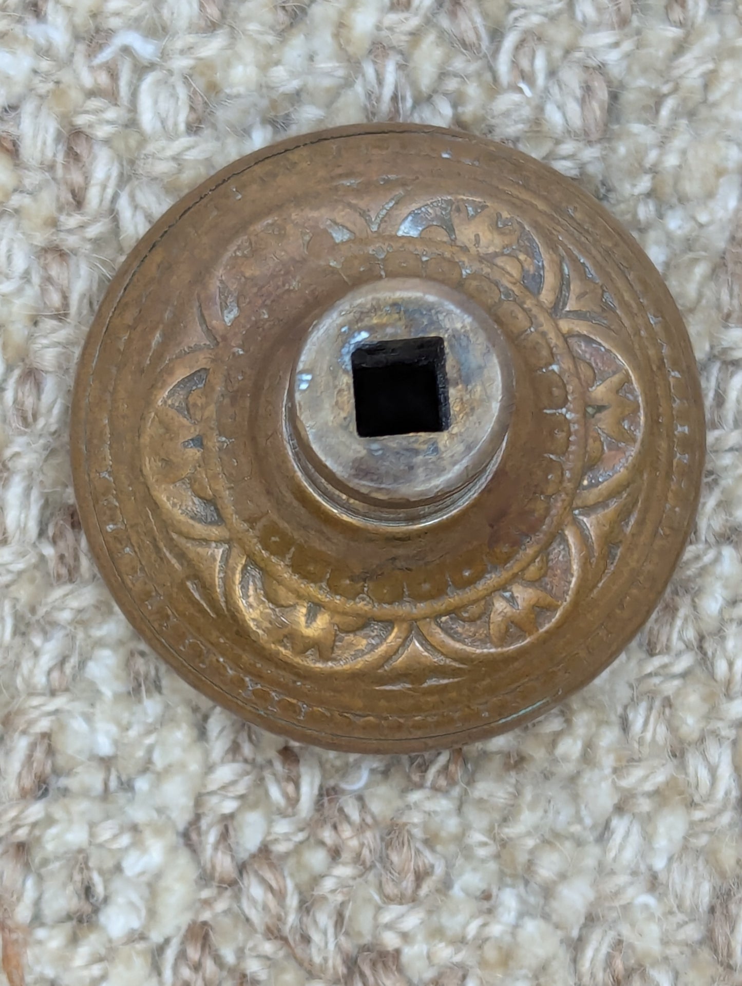 2 1/4" Antique Decorative Cast Brass Door Knob