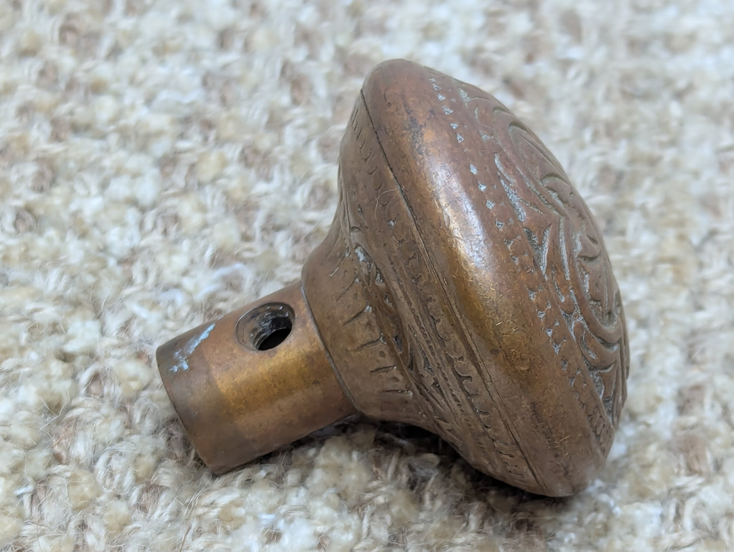 2 1/4" Antique Decorative Cast Brass Door Knob