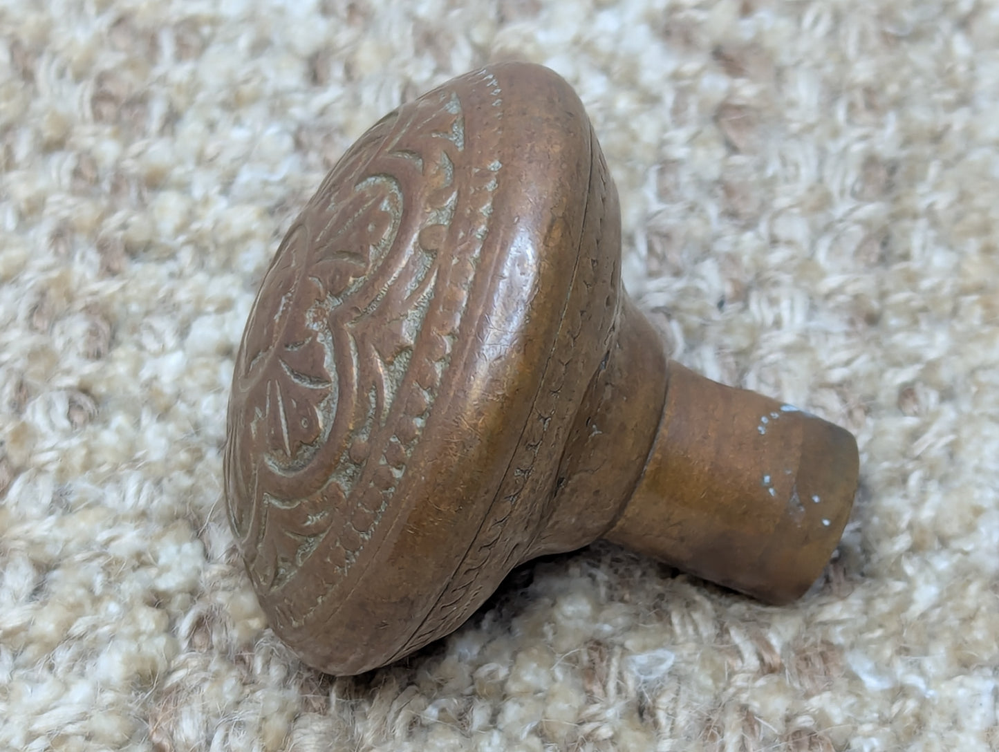 2 1/4" Antique Decorative Cast Brass Door Knob