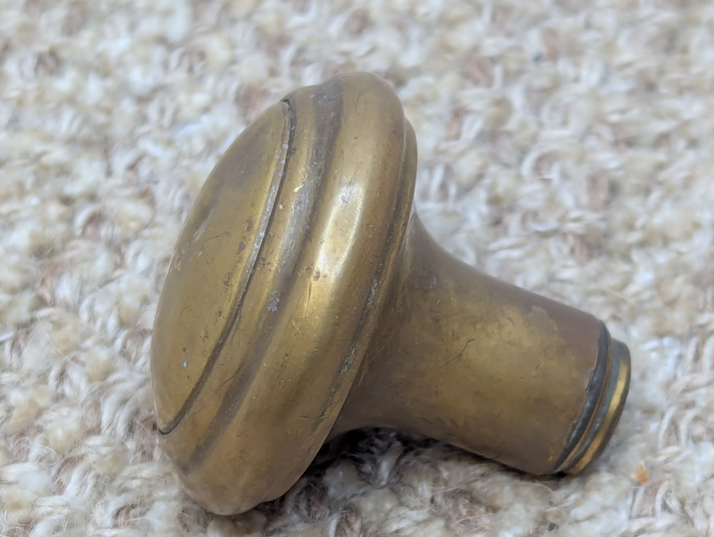 2" Antique Decorative Stamped Brass Door Knob