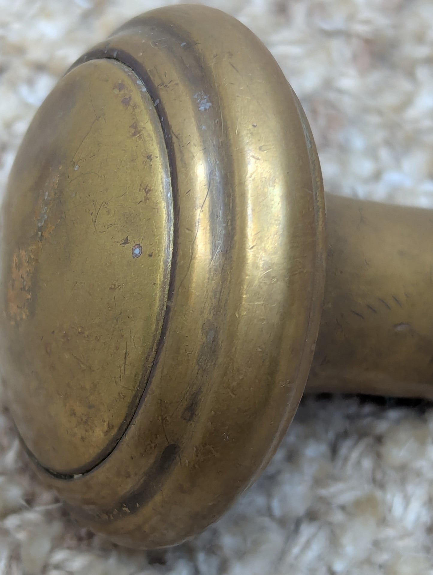 2" Antique Decorative Stamped Brass Door Knob
