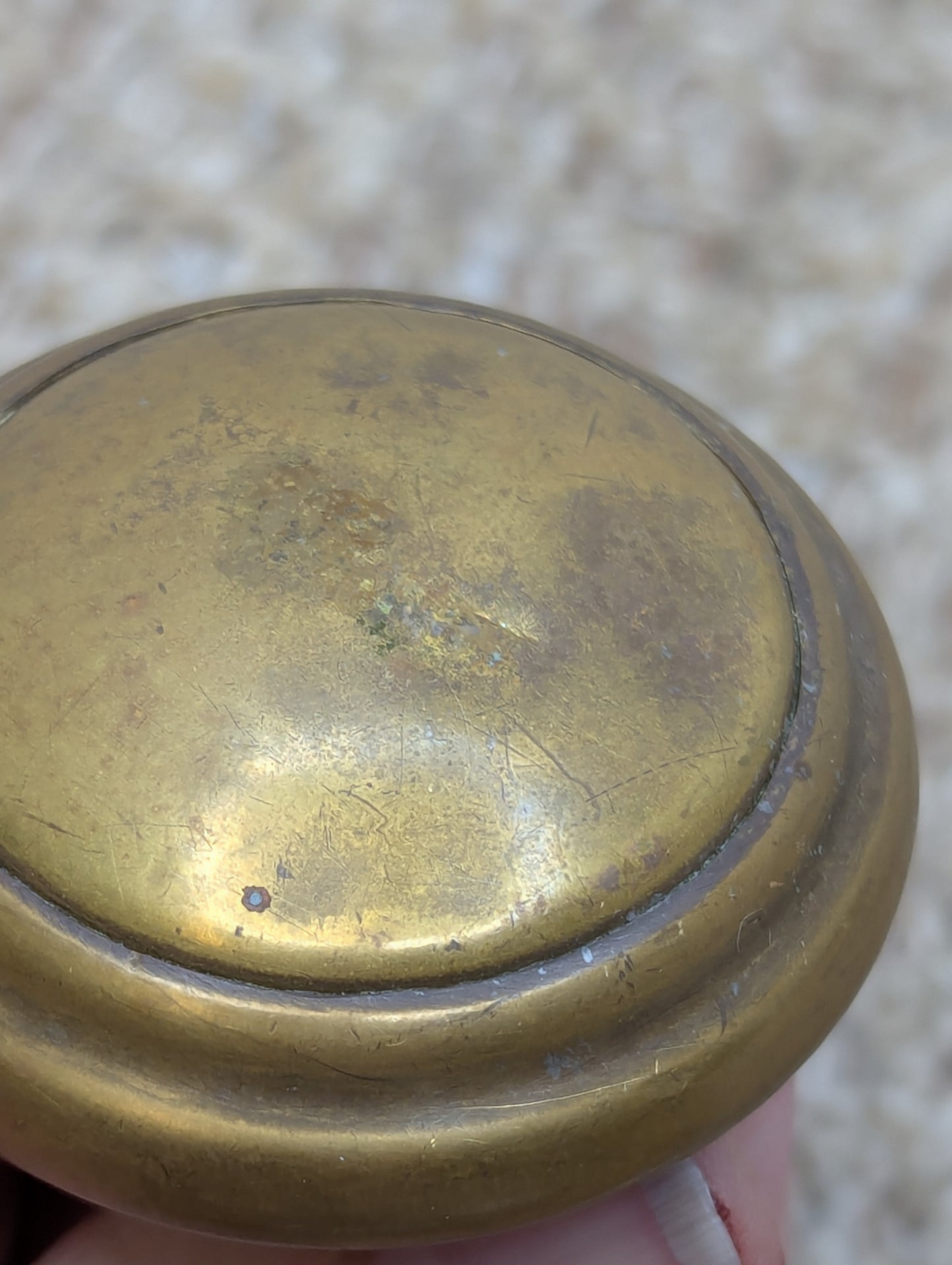 2" Antique Decorative Stamped Brass Door Knob