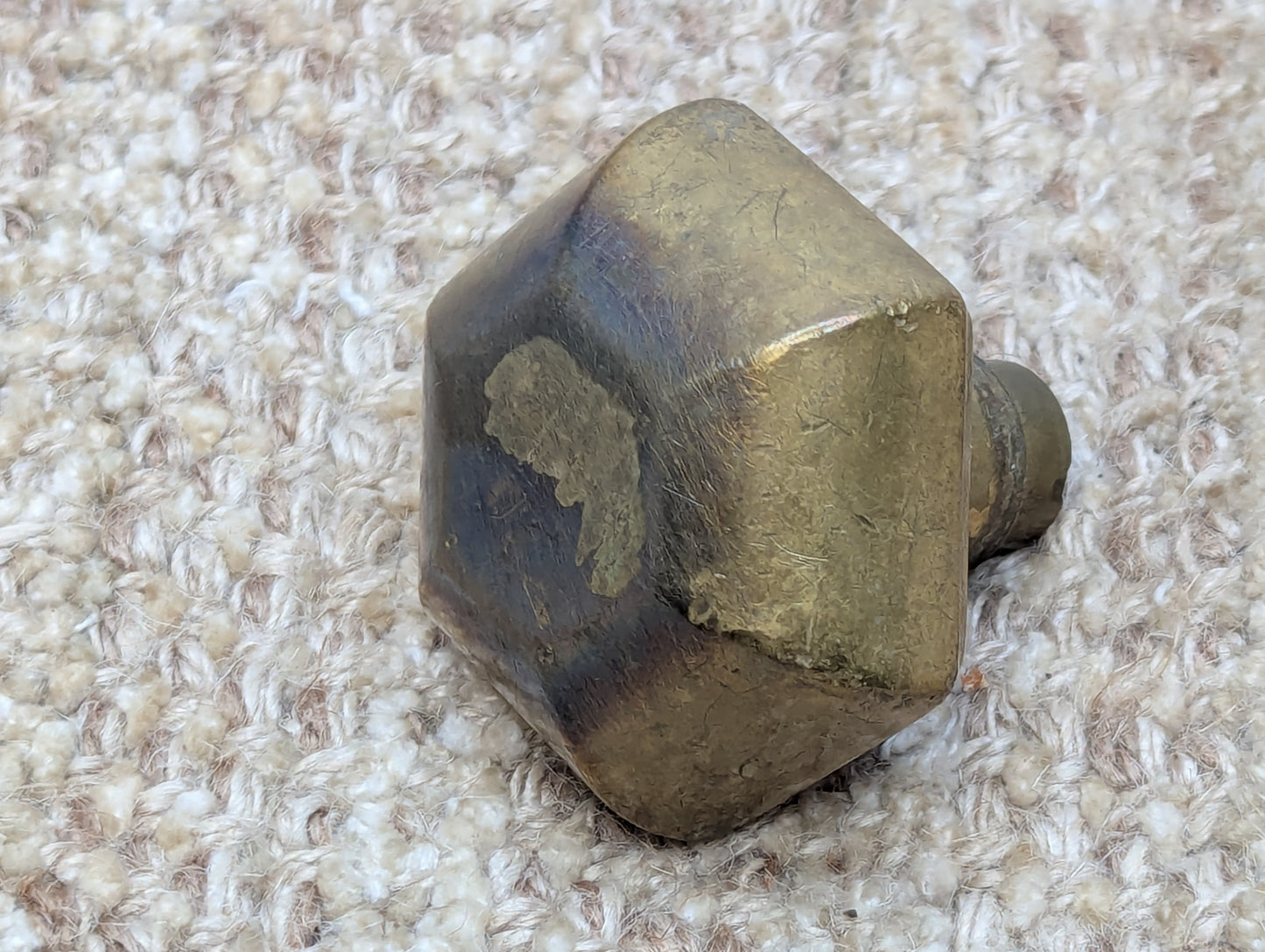 2 1/2" Antique Decorative Stamped Brass Door Knob