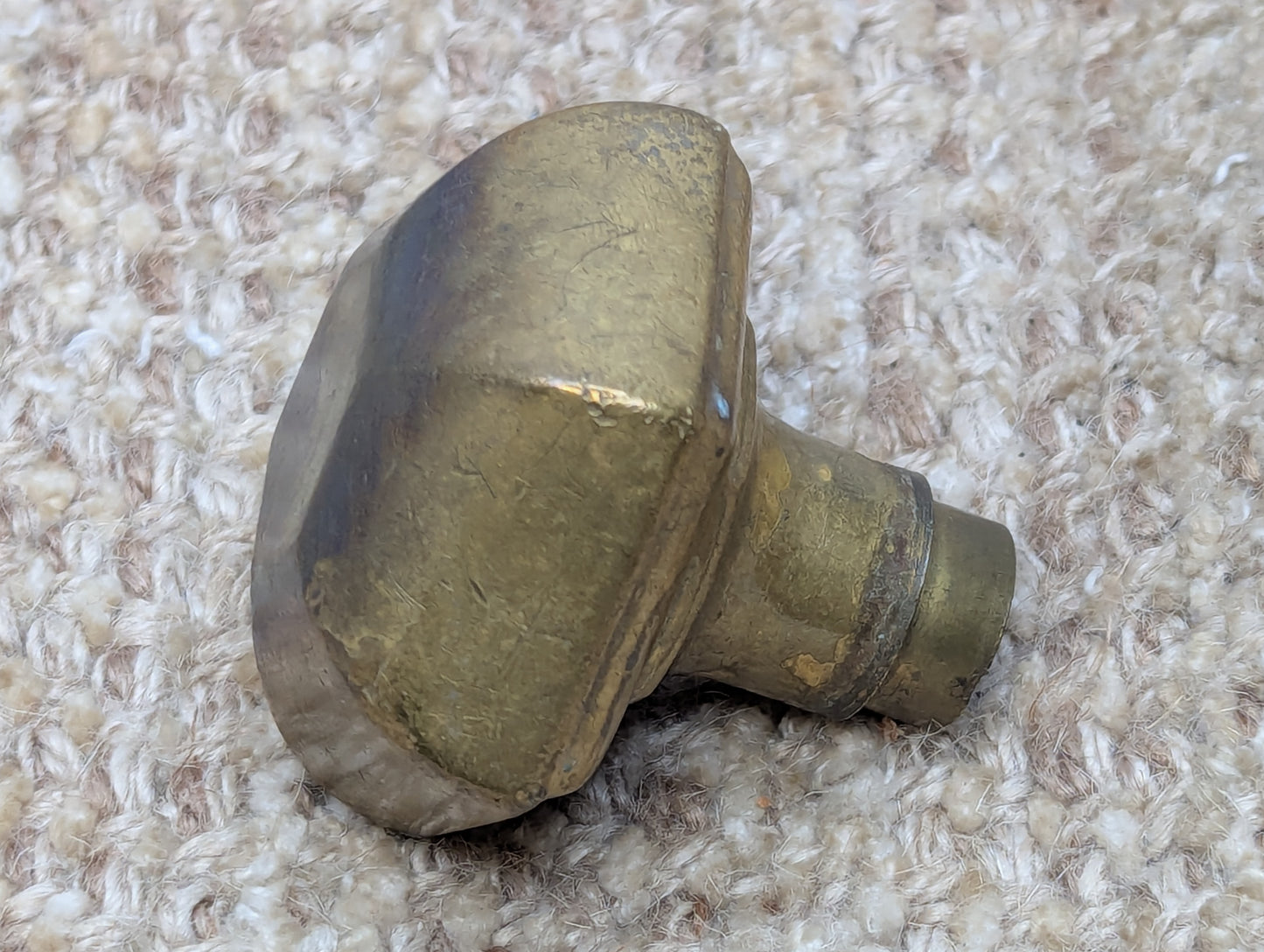 2 1/2" Antique Decorative Stamped Brass Door Knob