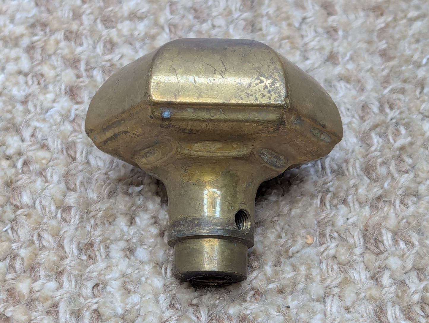 2 1/2" Antique Decorative Stamped Brass Door Knob
