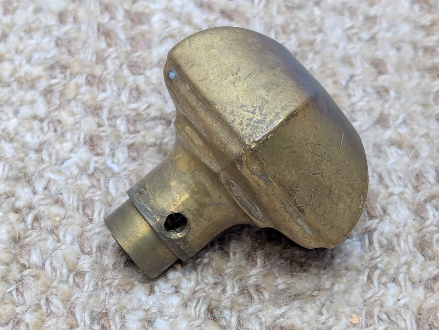 2 1/2" Antique Decorative Stamped Brass Door Knob