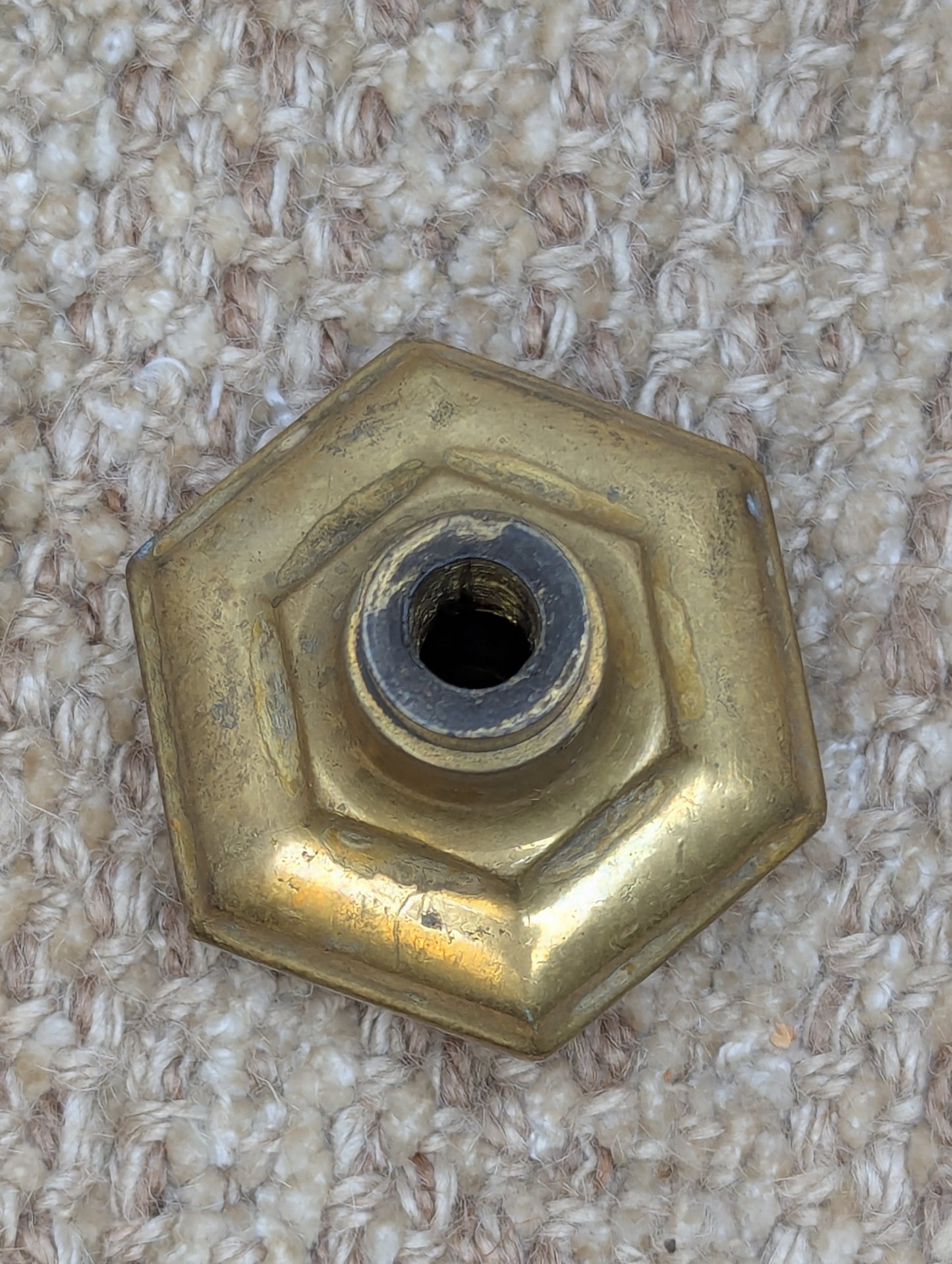2 1/2" Antique Decorative Stamped Brass Door Knob