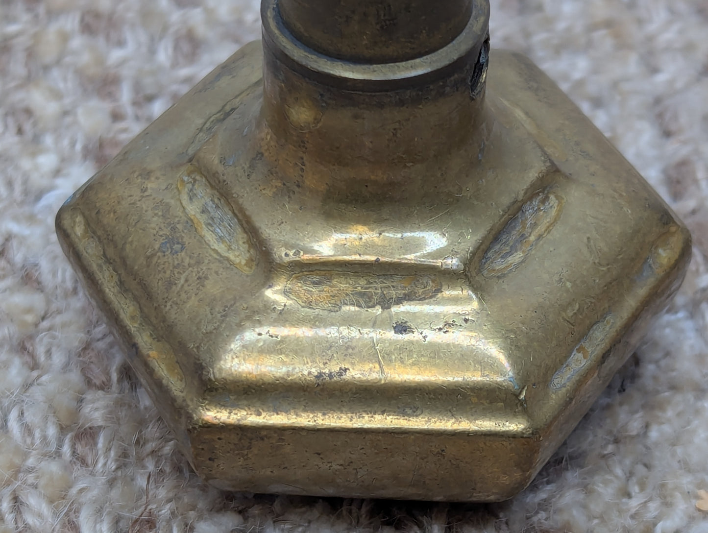 2 1/2" Antique Decorative Stamped Brass Door Knob