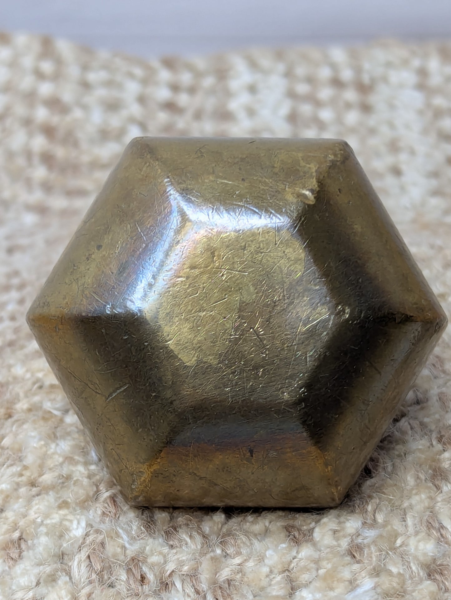 2 1/2" Antique Decorative Stamped Brass Door Knob