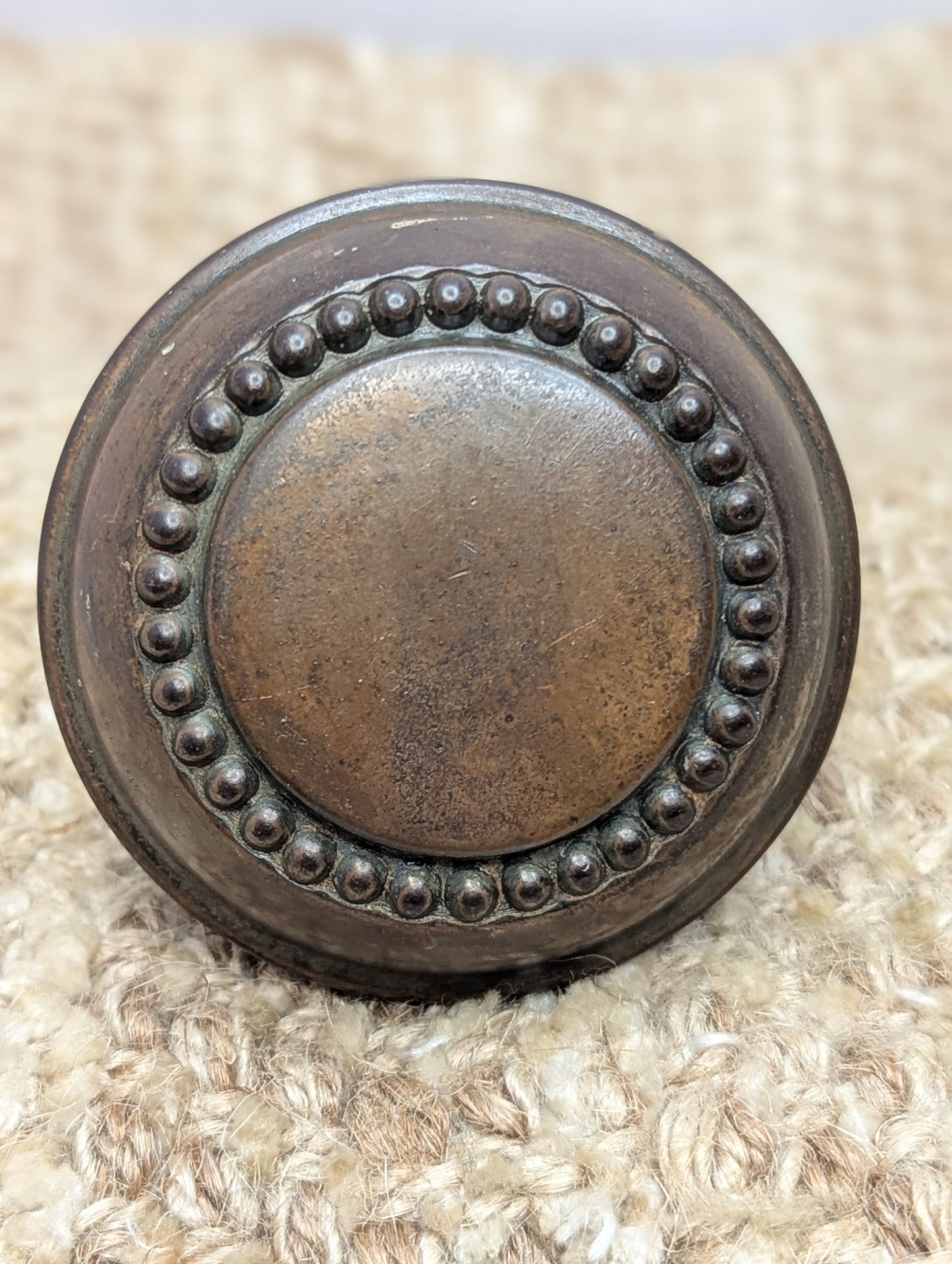 2 1/4" Antique Corbin "Princes" Stamped Steel Door Knob Set Circa 1905