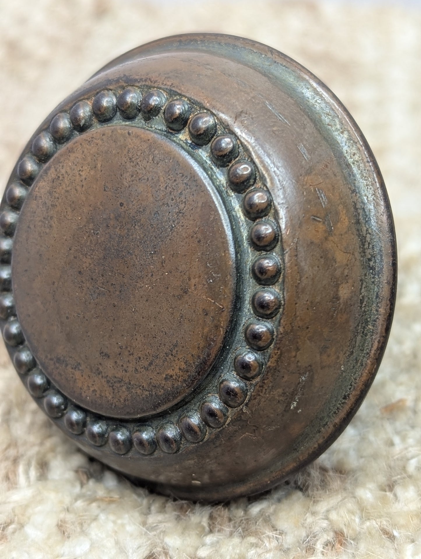 2 1/4" Antique Corbin "Princes" Stamped Steel Door Knob Set Circa 1905