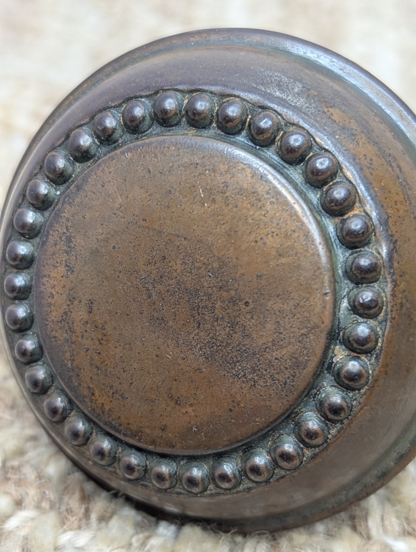 2 1/4" Antique Corbin "Princes" Stamped Steel Door Knob Set Circa 1905