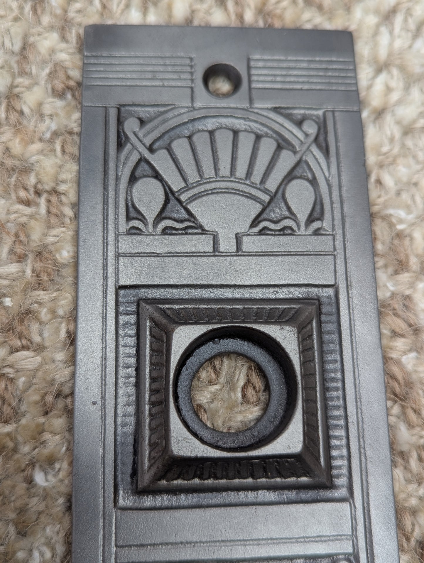 2" x 8 7/8" Antique Nashua Hardware Exterior Cast Iron Door Knob Plates Door Hardware #691