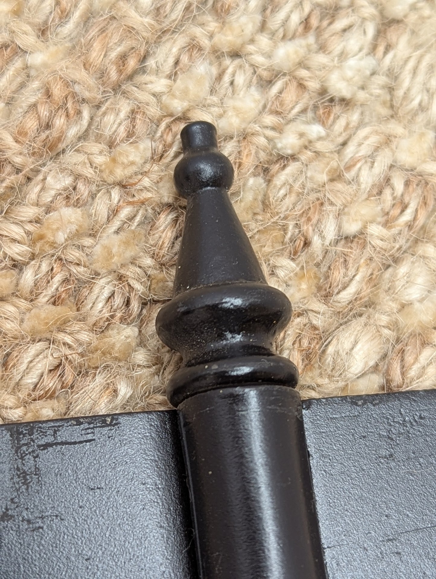 3 9/16" x 3 3/8" Antique Cast Iron With Brass Steeple Tip Hinge