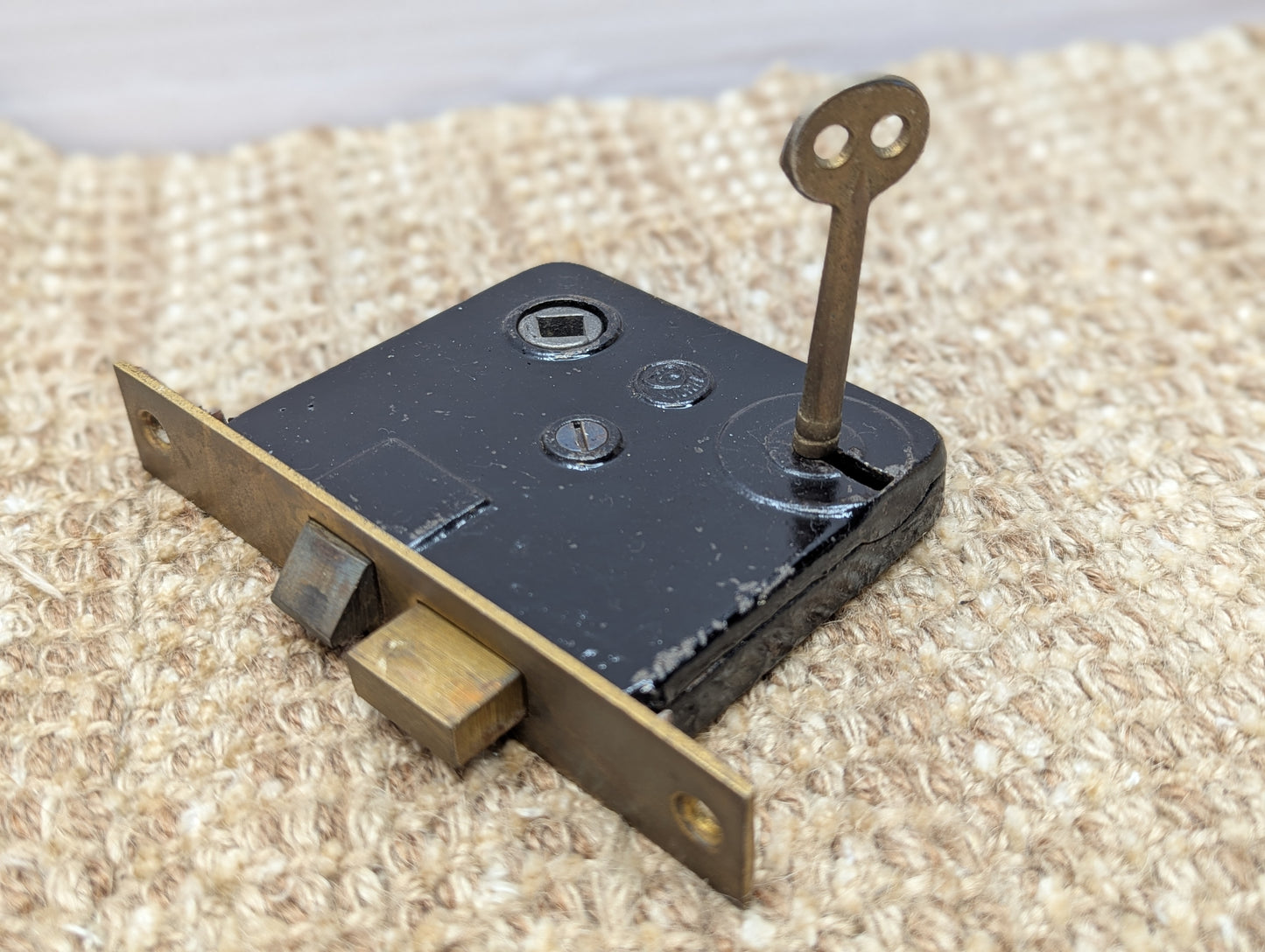 Antique Earle Interior Mortise Lock Door Hardware #1000 With Key