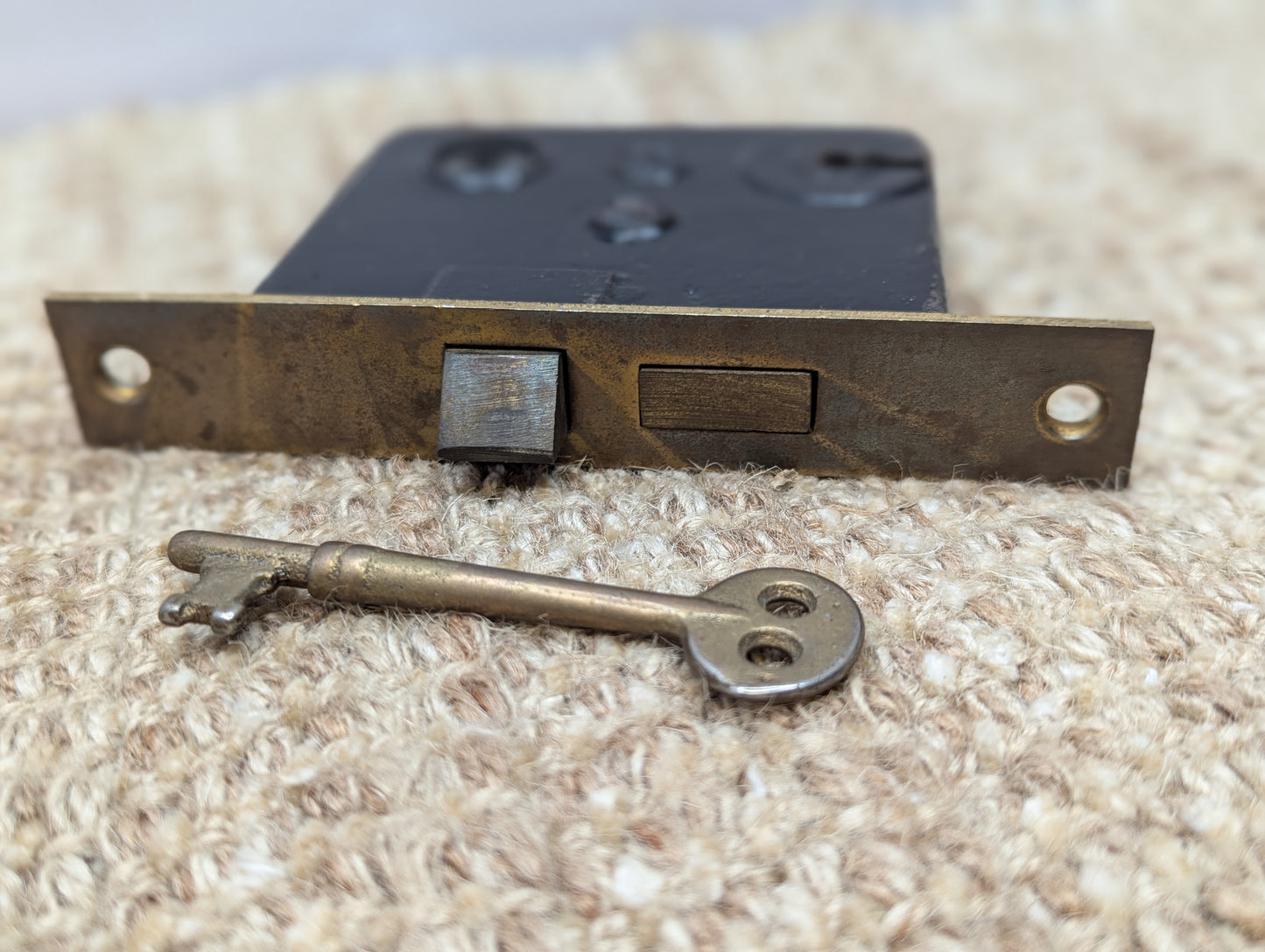 Antique Earle Interior Mortise Lock Door Hardware #1000 With Key