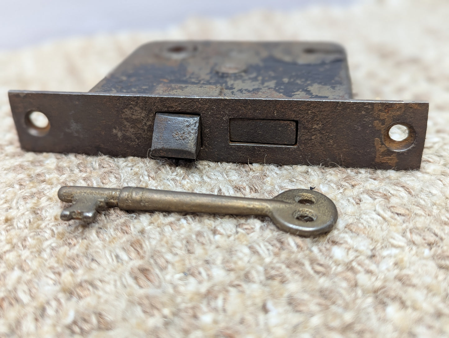 Antique Earle Interior Mortise Lock Door Hardware #1000 With Key