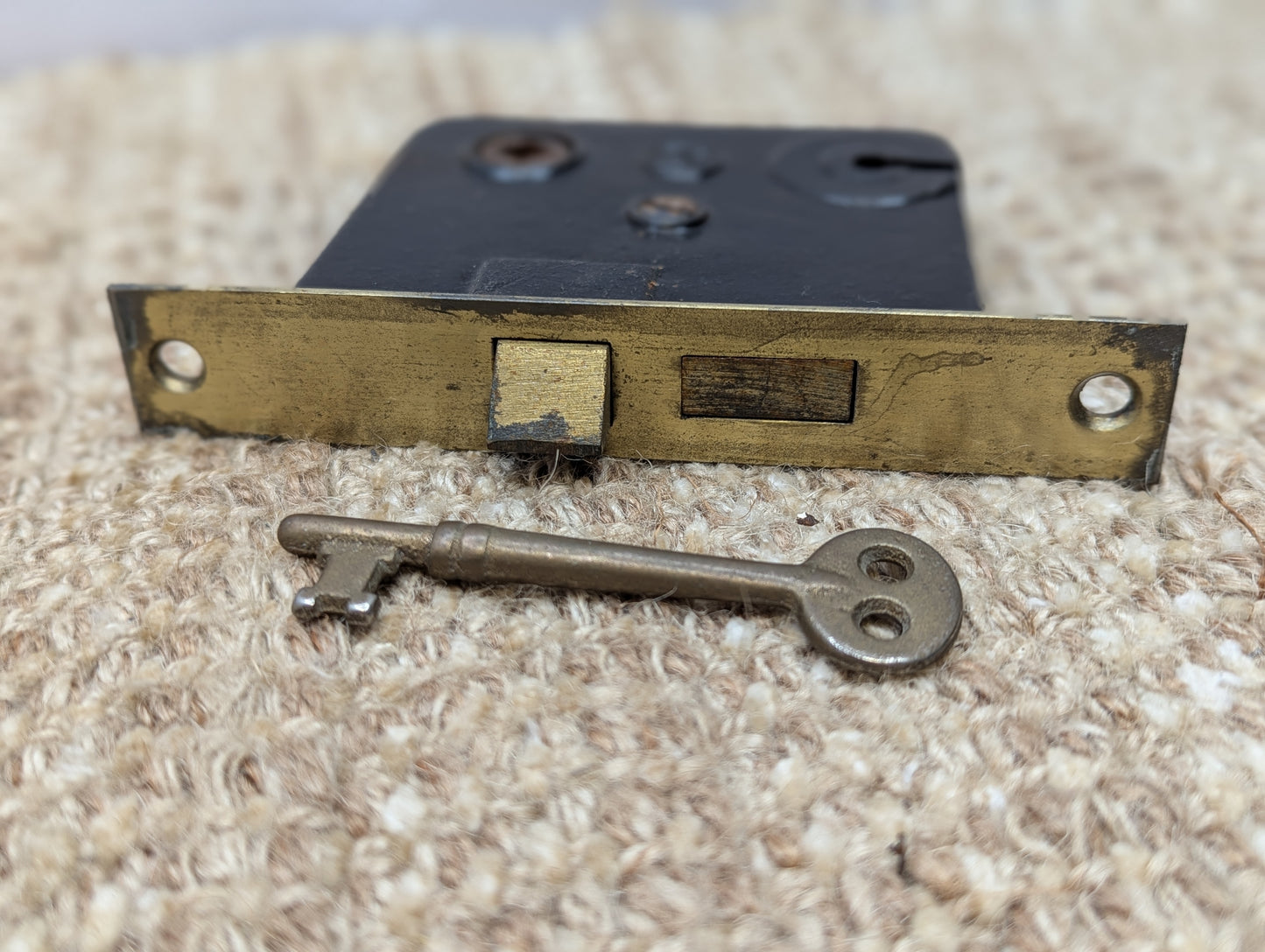 Antique Earle Interior Mortise Lock Door Hardware #1000 With Key