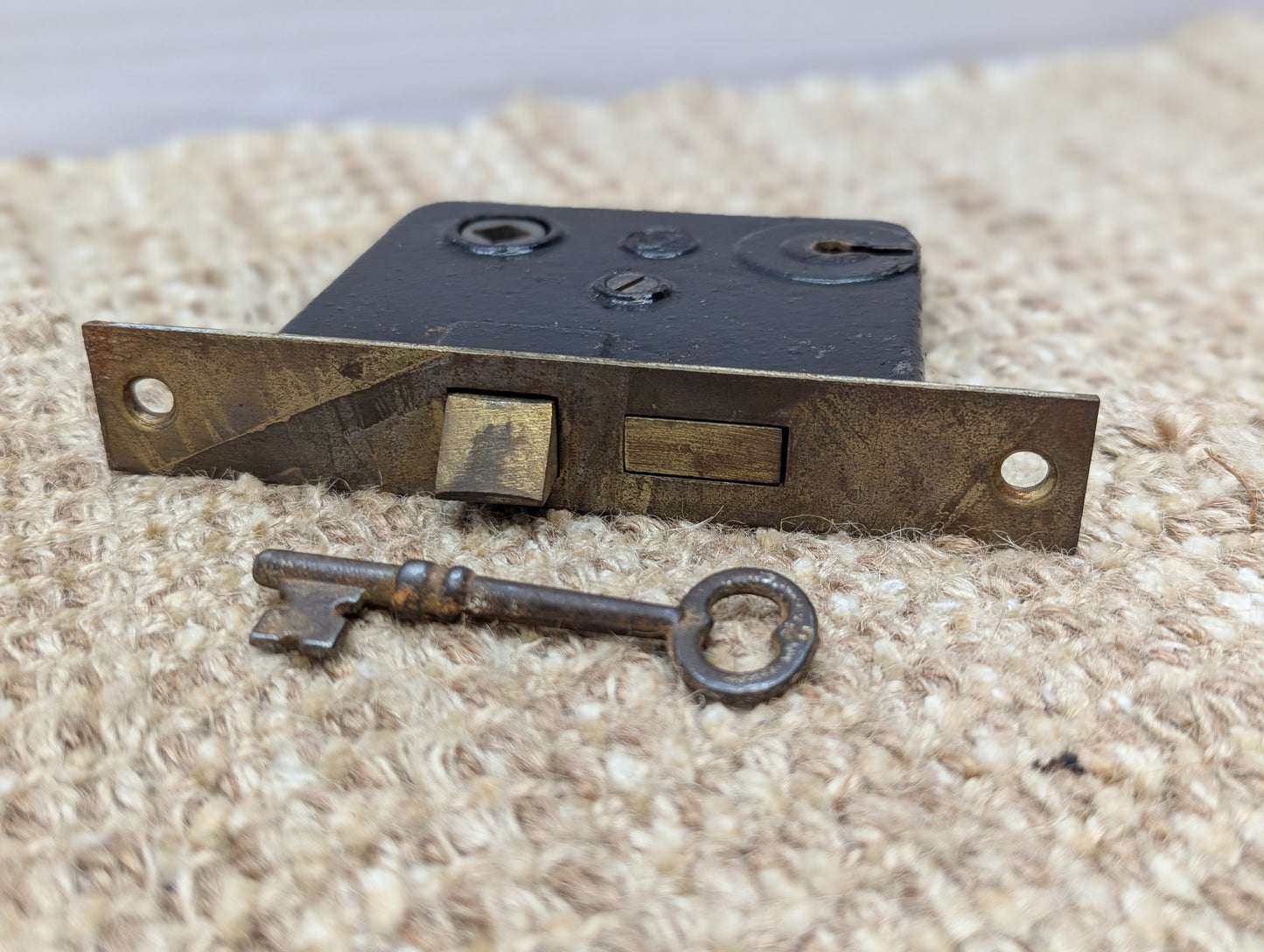 Antique Earle Interior Mortise Lock Door Hardware #1000 With Key