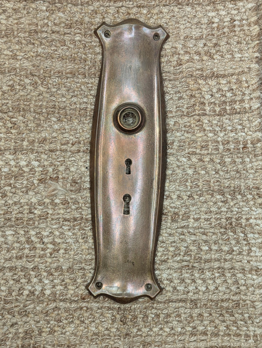 3" x 11" Antique Stamped Brass Door Knob Plate