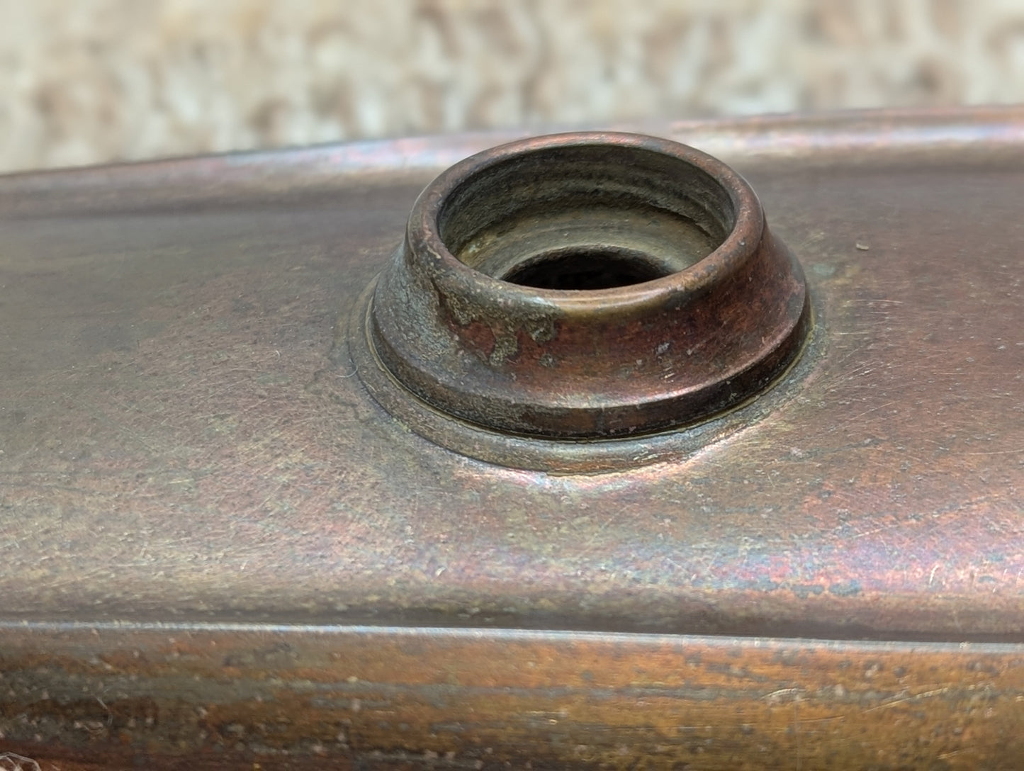 3" x 11" Antique Stamped Brass Door Knob Plate