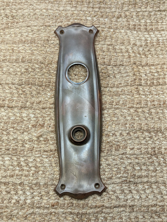 3" x 11" Antique Stamped Brass Door Knob Plate