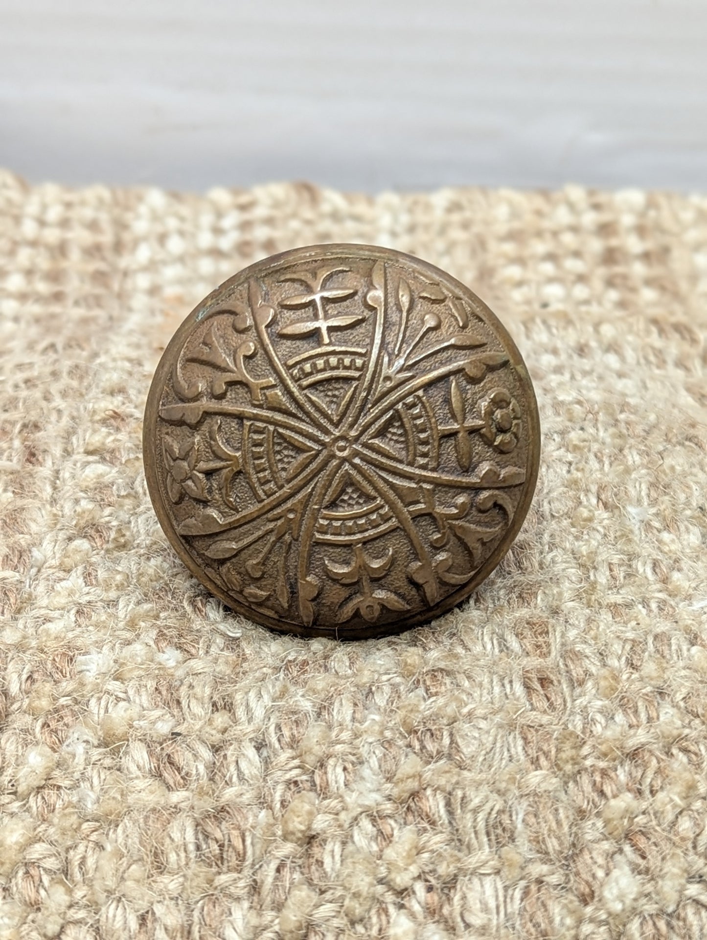 2 1/4" Antique Lockwood Decorative Cast Brass Door Knob Circa 1894