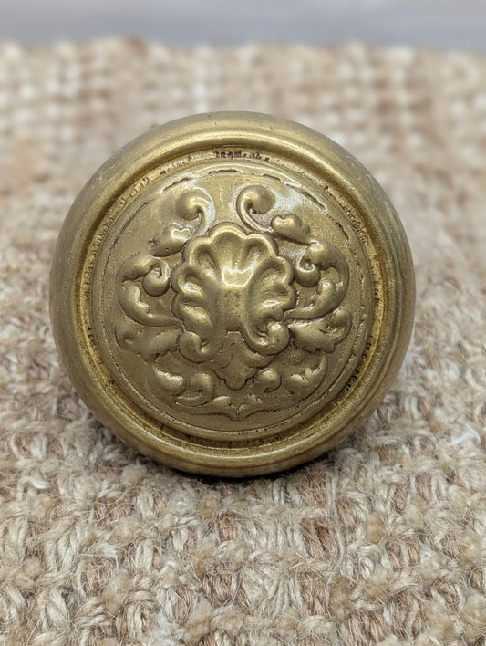 Antique Art Nouveau Decorative Brass Door Knob Early 1900's