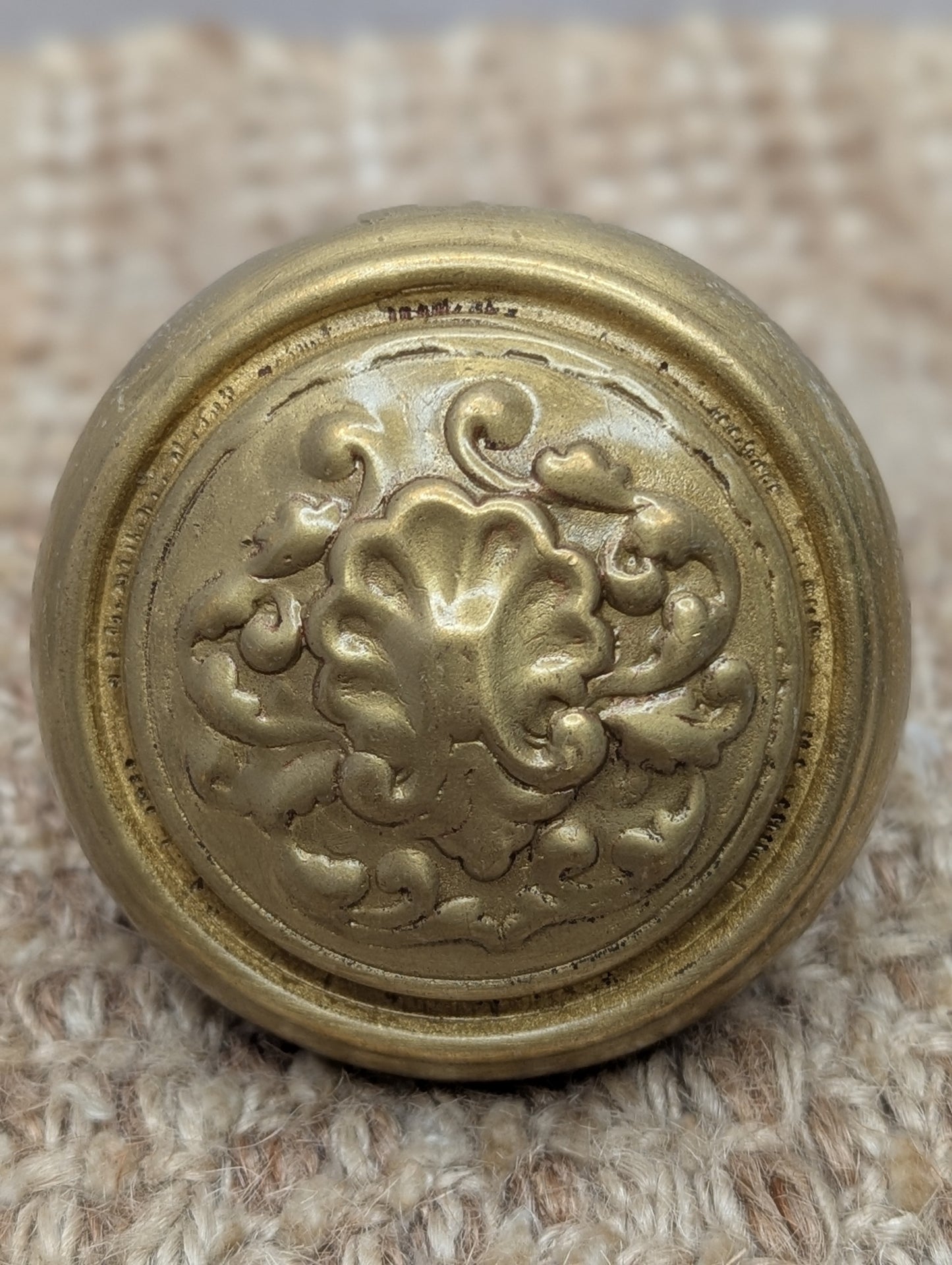 Antique Art Nouveau Decorative Brass Door Knob Early 1900's