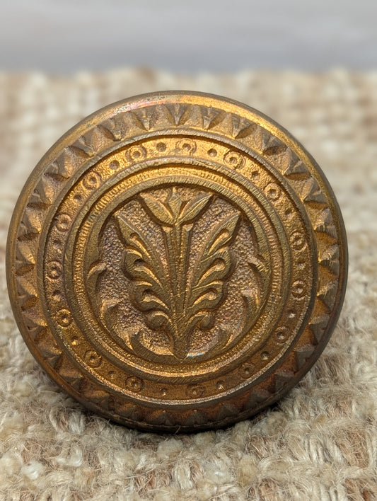 2 1/4" Antique Brittan, Graham & Mathes "Lotus" Decorative Cast Brass or Bronze Door Knob Circa 1890