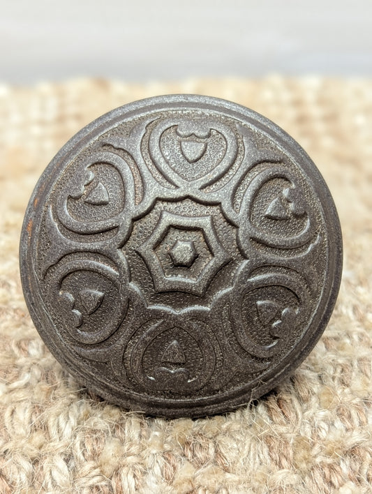 2 1/4" Antique Yale & Towne "Florian" Decorative Steel Door Knob Circa 1905
