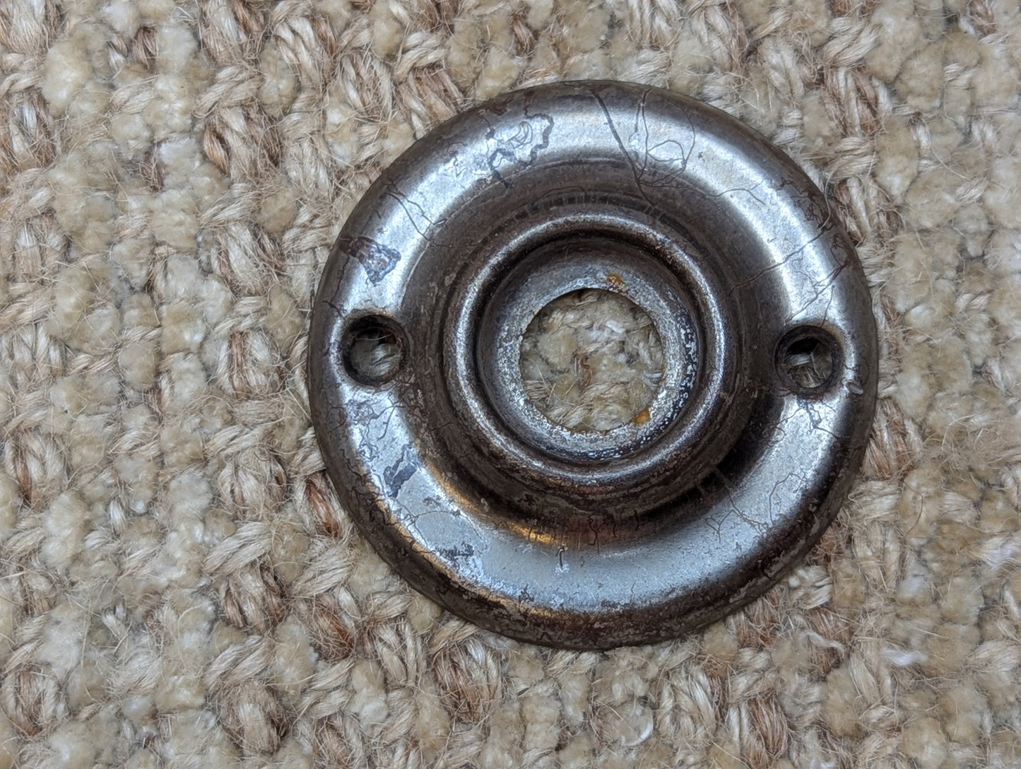 2" Antique Steel Rosette Escutcheon For Door Knob