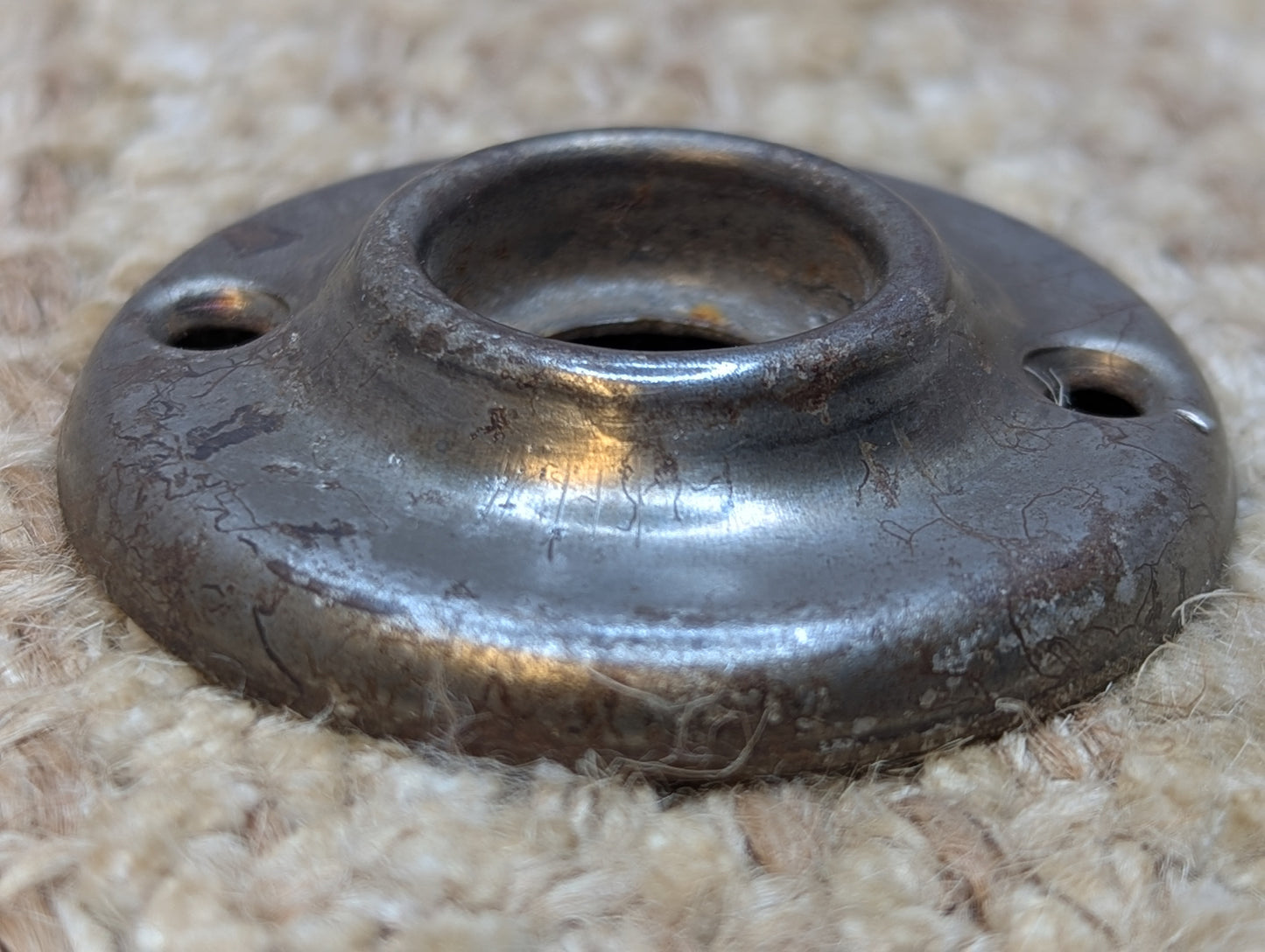 2" Antique Steel Rosette Escutcheon For Door Knob