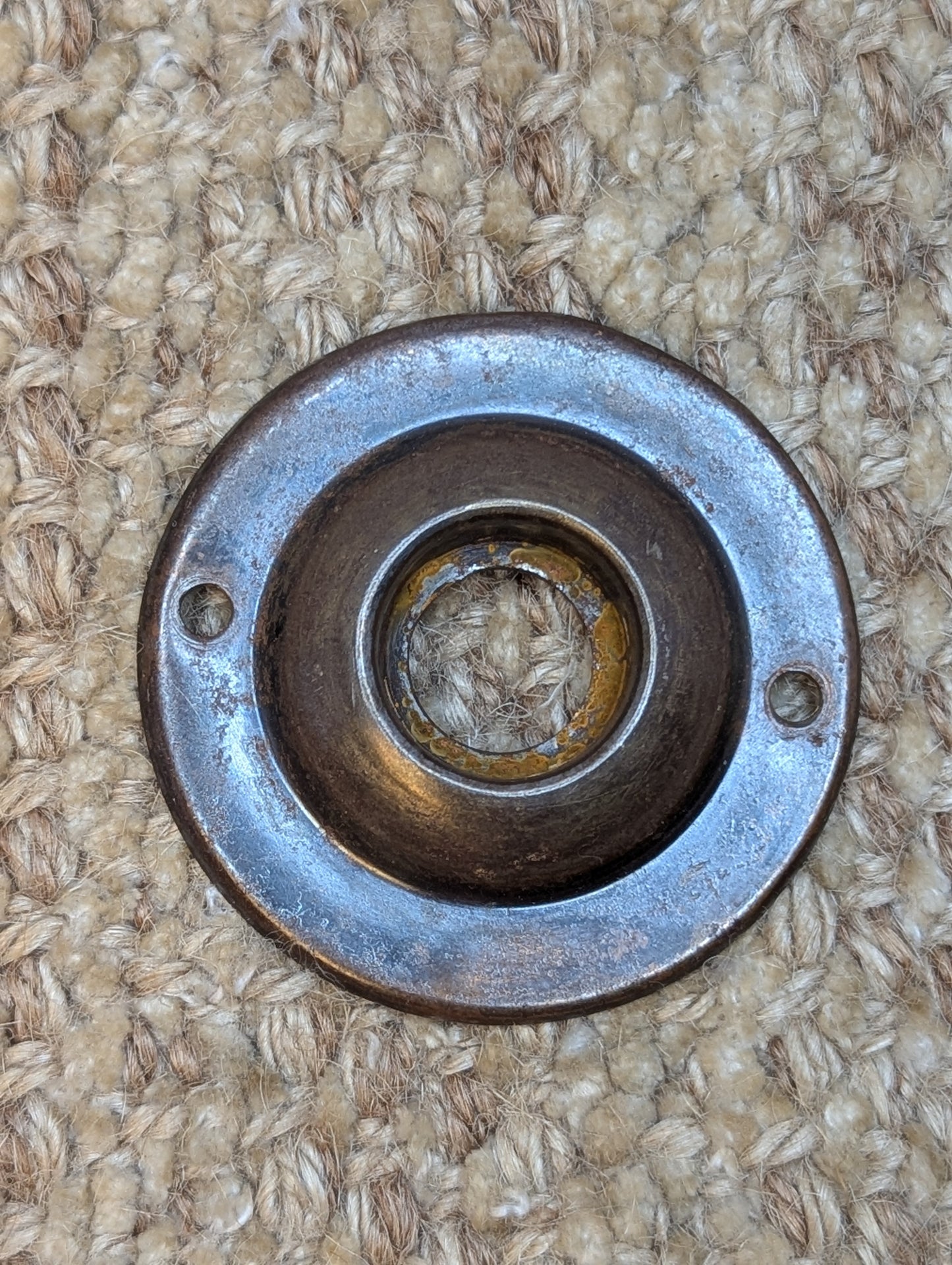 2 1/16" Antique Steel Rosette Escutcheon For Door Knob