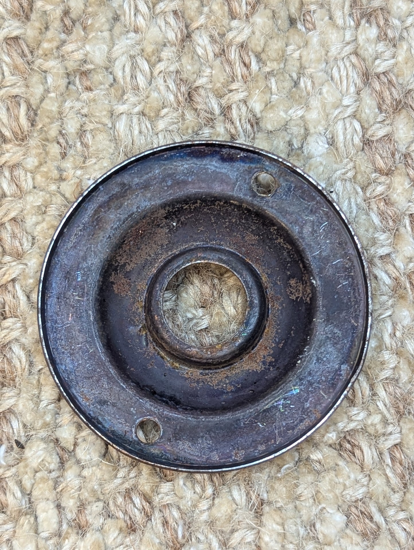 2 1/16" Antique Steel Rosette Escutcheon For Door Knob