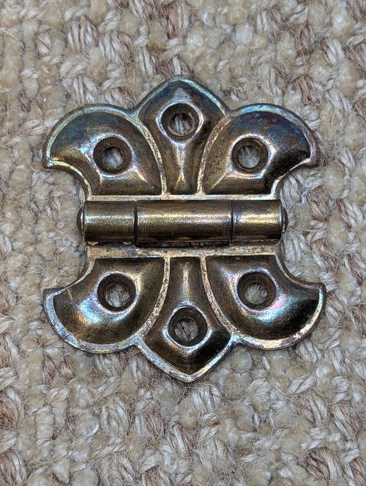 2 1/16" x 1  5/16" Antique Steel Brass Plated Cabinet Door Hinge