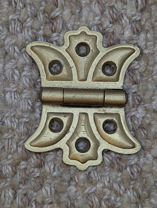 2" x 2 1/2" Antique Steel Brass Painted Cabinet Door Hinge