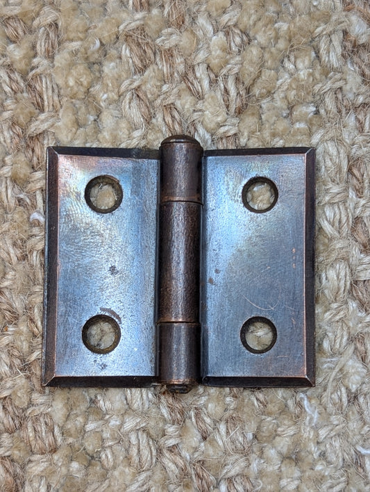 2" x 1 3/4" Antique Flashed Copper Steel Cabinet Door Hinge
