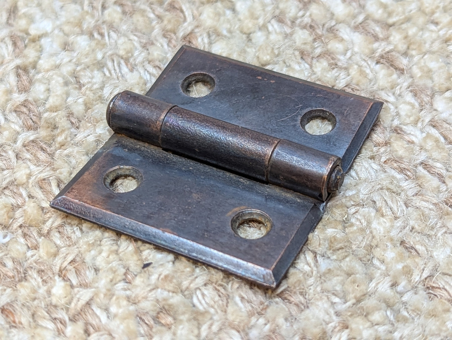 2" x 1 3/4" Antique Flashed Copper Steel Cabinet Door Hinge