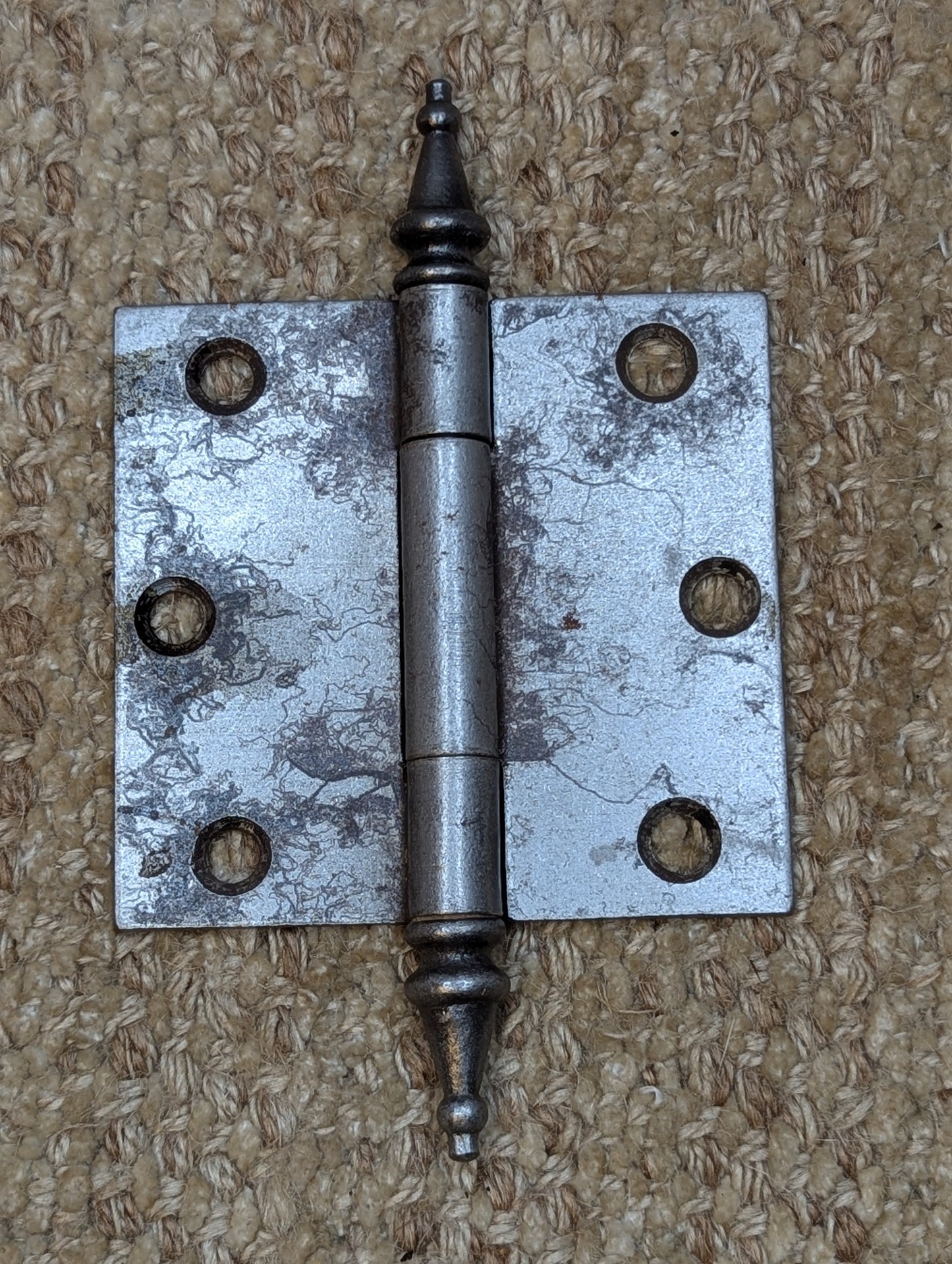 3 9/16" x 3 3/8" Antique Steeple Tip Door Hinge
