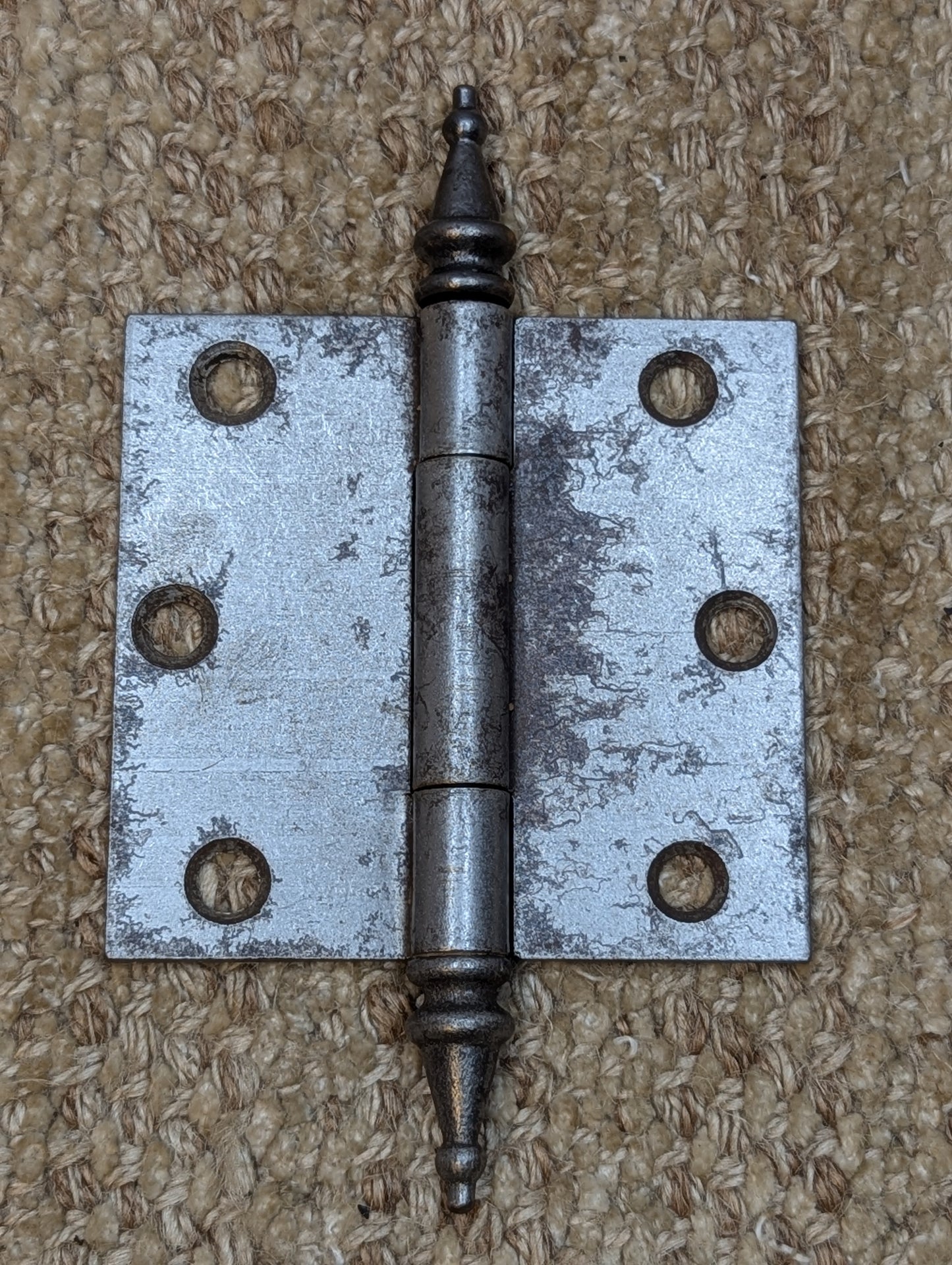 3 9/16" x 3 3/8" Antique Steeple Tip Door Hinge