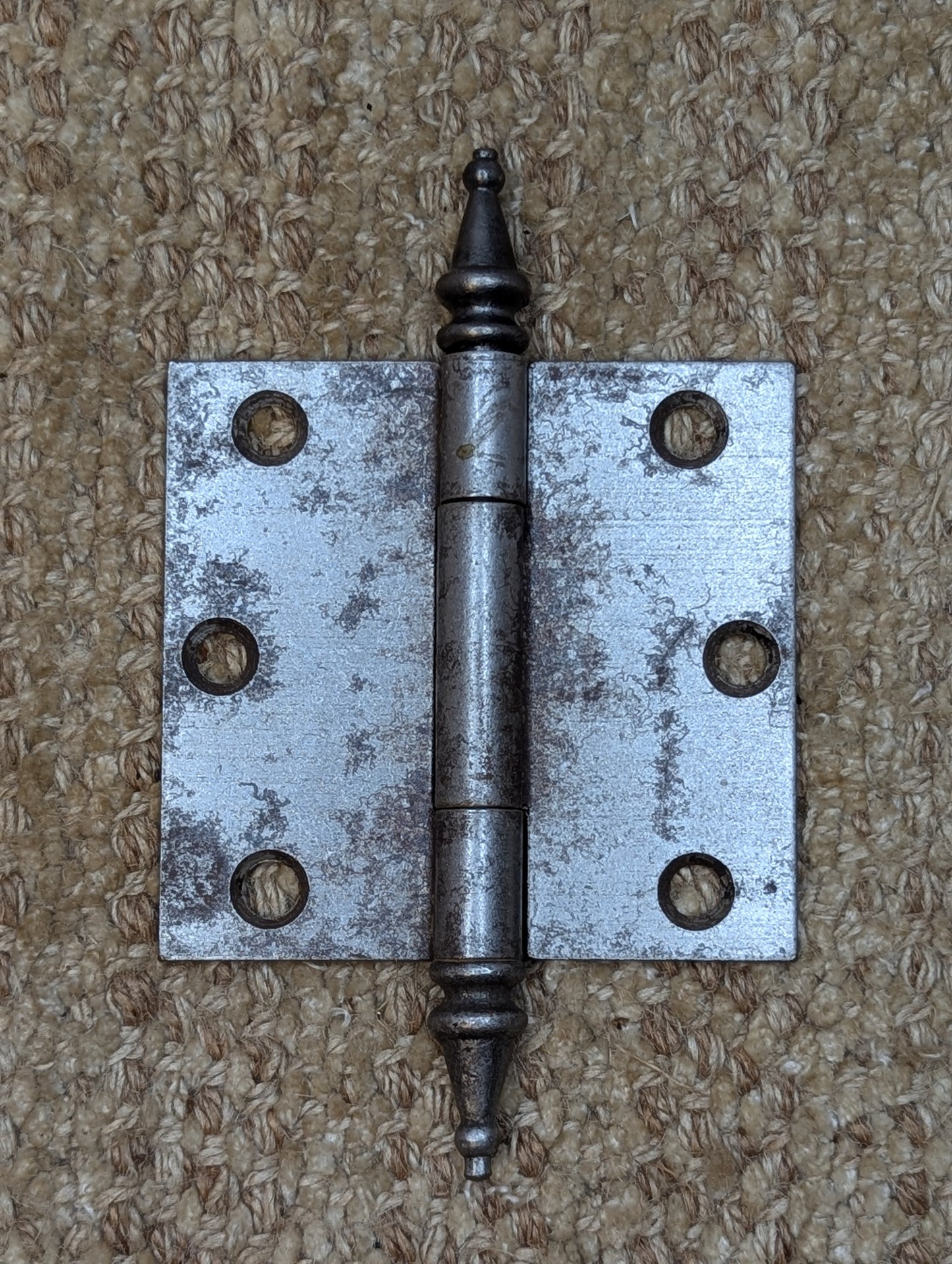 3 9/16" x 3 3/8" Antique Steeple Tip Door Hinge